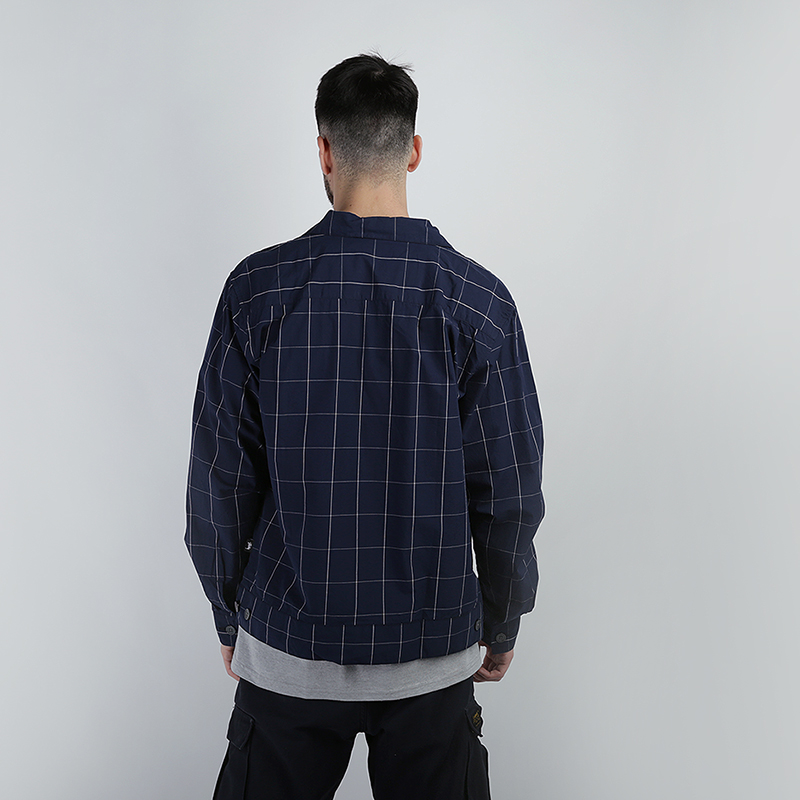 мужская синяя рубашка Stussy Ranch LS Shirt 1110038-plaid - цена, описание, фото 5